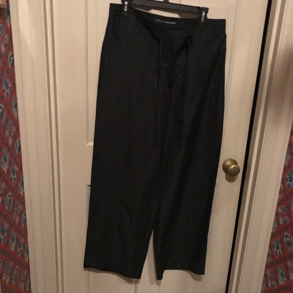 Linda allard for Ellen Tracy wide leg black draw string pants